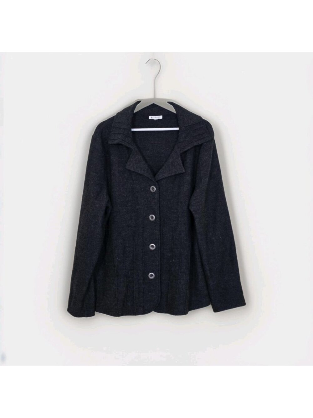 Vtg Spanner Cardigan Women XL Gray Buttons LS Wool Luxury Timeless Grandmacore